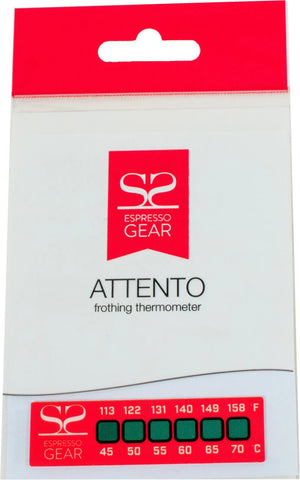 Verpackung mit Thermometer Attento -Espresso Gear für präzise Temperaturmessung bei der Espressozubereitung.