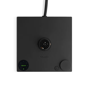 Schwarze Basiseinheit für elektrischen Wasserkocher mit Kontrollknopf und digitaler Anzeige, Teil von EspressoGear, alles rund um Kaffee.