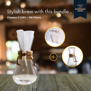 Chemex 3 Tassen + 100 Filter ESPRESSO GEAR