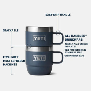 Rambler stapelbarer Becher 177ml 2er-Pack – Weiß YETI
