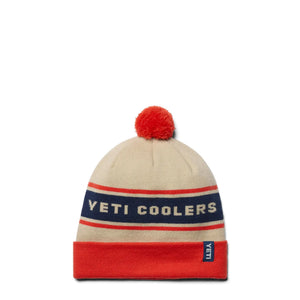 Pom Mütze Weiß / Orange YETI