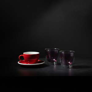 ACME röda koppar och Vero lila glas