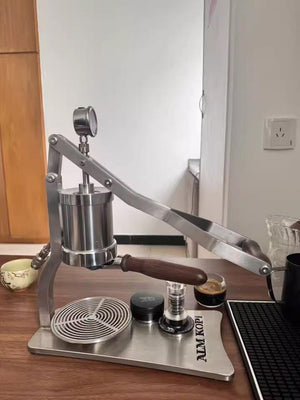 Aleman 2P Espressomaschine mit manuellem Hebel | Basis und Tropfschale aus Edelstahl