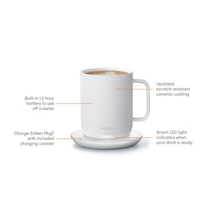 Electric Coffee Mug White V2, 295ml - Barista och Espresso