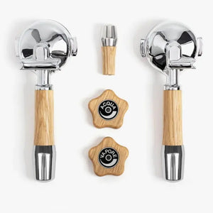 Griffset für ECM Drehknöpfe-Griffset-Wiedemann Manufaktur-Alternative 1-Eiche-Barista und Espresso